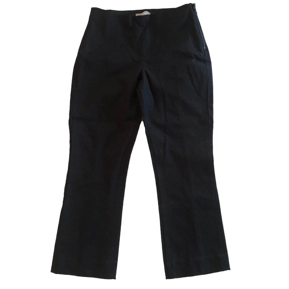 Everlane Pants Women Black Straight Crop Leg Back Seam Side Zip Size 10